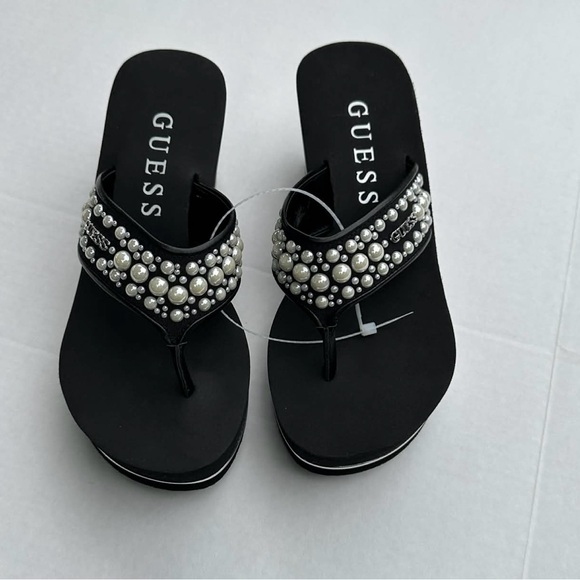 Guess Women's Silus Embellished Platform Wedge Sandals - Picture 4 of 7